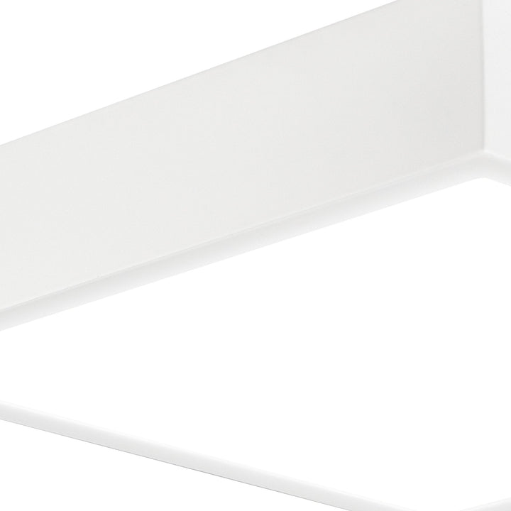 Mantra M6633 Saona 22.5cm Square LED Surface Flush Fitting 24W Matt White/Frosted Acrylic