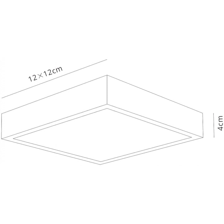 Mantra M6629 Saona 12cm Square LED Surface Flush Fitting 8W Matt White/Frosted Acrylic