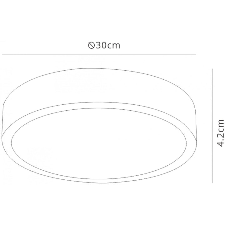 Mantra M6626 Saona 30cm Round LED Surface Flush Fitting 30W Matt White/Frosted Acrylic