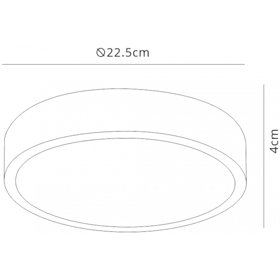 Mantra M6625 Saona 22.5cm Round LED Surface Flush Fitting 24W Matt White/Frosted Acrylic