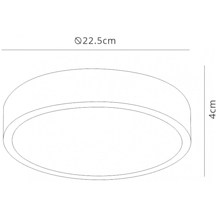 Mantra M6625 Saona 22.5cm Round LED Surface Flush Fitting 24W Matt White/Frosted Acrylic