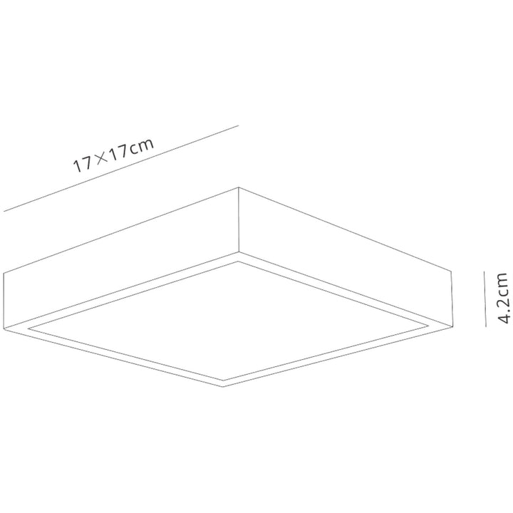 Mantra M6631 Saona 17cm Square LED Surface Flush Fitting 14W Matt White/Frosted Acrylic