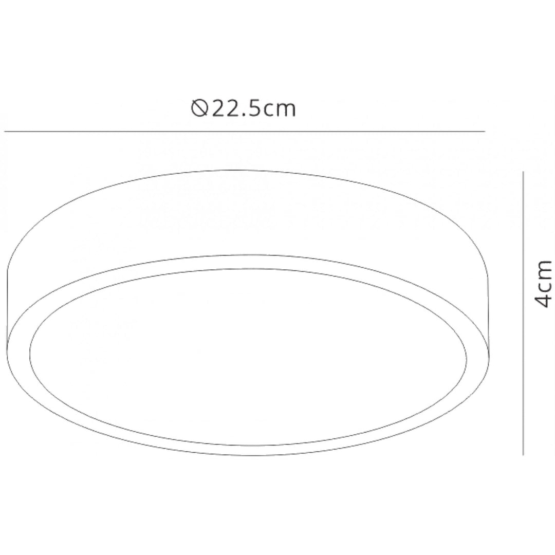 Mantra M6624 | Saona 22.5cm Round LED Surface Flush | Matt White/Frosted Acrylic