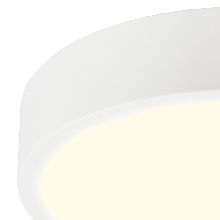 Mantra M6624 | Saona 22.5cm Round LED Surface Flush | Matt White/Frosted Acrylic