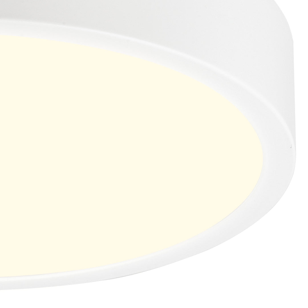 Mantra M6624 | Saona 22.5cm Round LED Surface Flush | Matt White/Frosted Acrylic