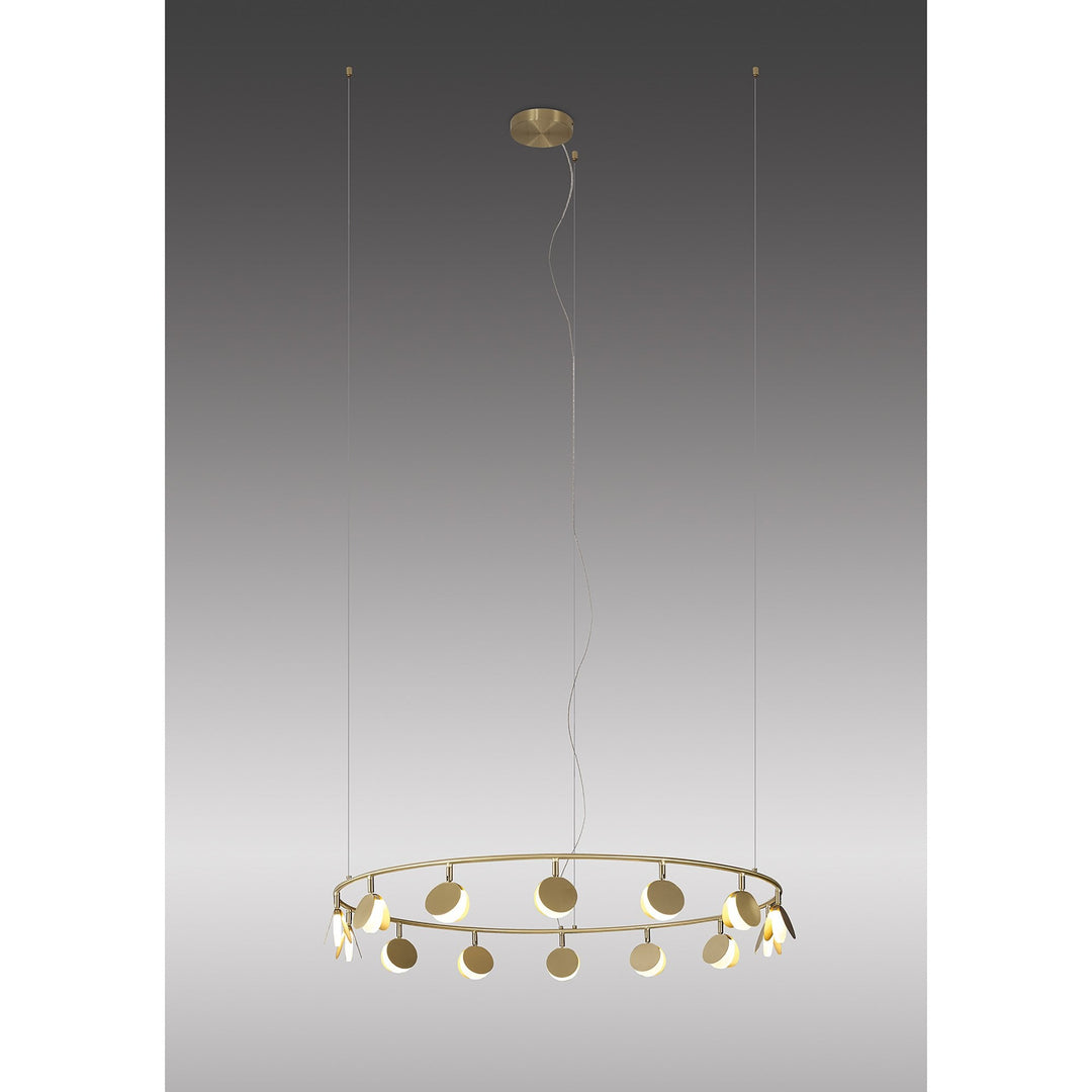 Mantra M7357 Shell 14 Light Pendant Round 60W LED Gold