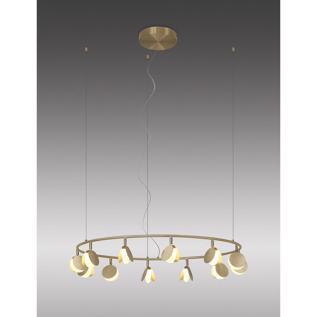 Mantra M7260 Shell 12 Light Pendant Round 50W LED Gold