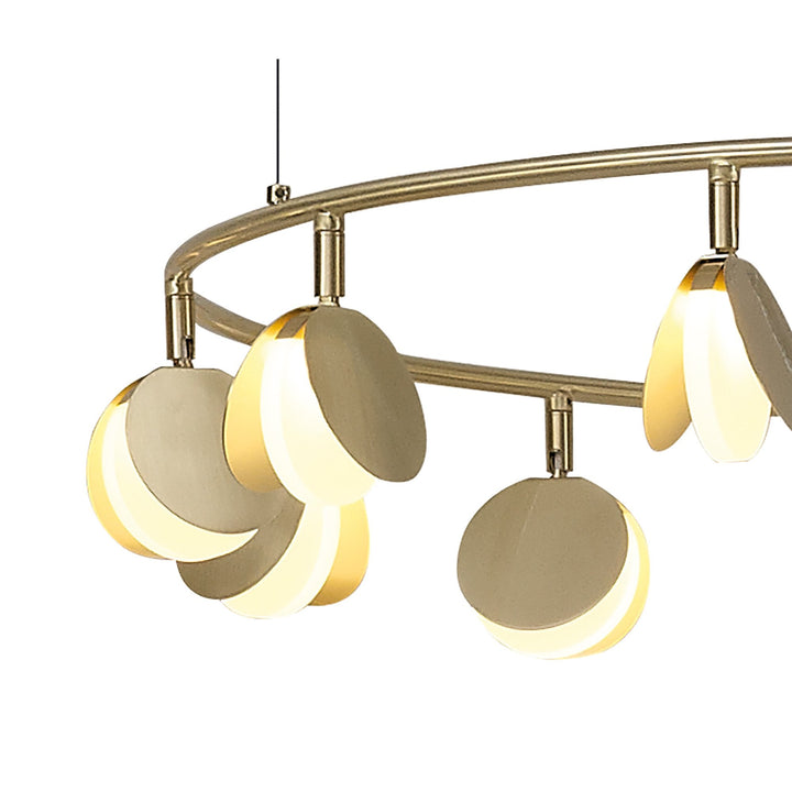 Mantra M7260 Shell 12 Light Pendant Round 50W LED Gold