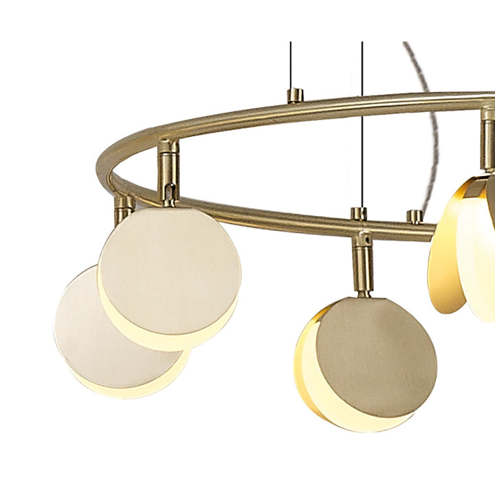 Mantra M7261 Shell 8 Light Pendant Round 40W LED Gold