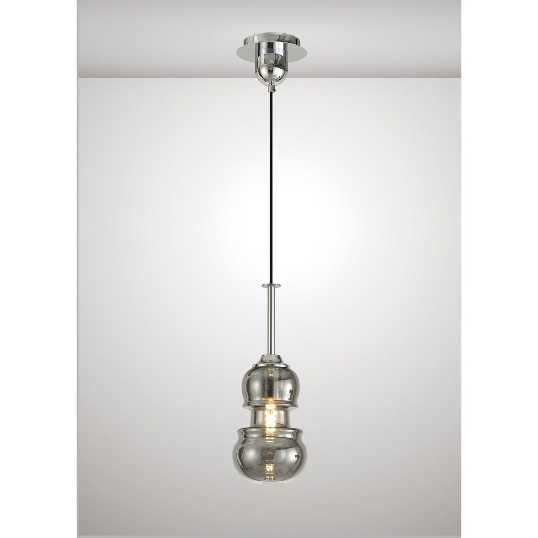 Mantra M6697 Sonata Pendant 15cm Round 1 Light Polished Chrome / Graphite