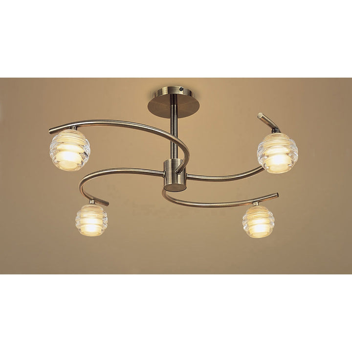 Mantra M8012/1 Sphere Semi Flush 4 Light G9 Antique Brass