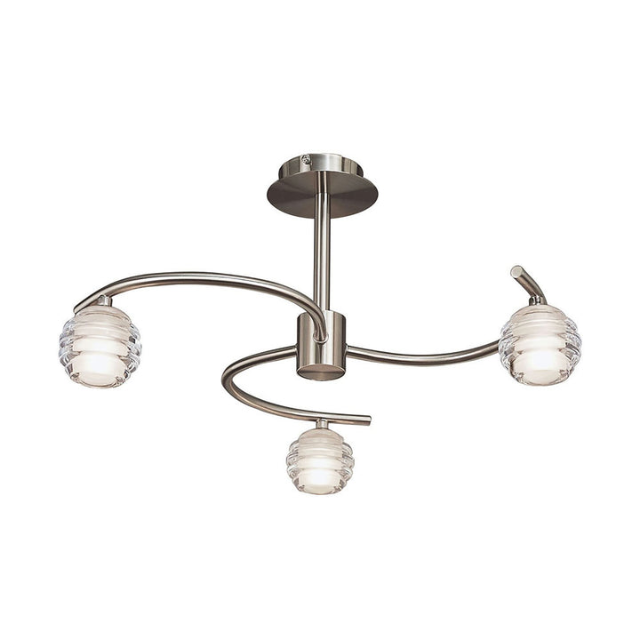 Mantra M8003/1 Sphere Semi Flush 3 Light G9 Satin Nickel