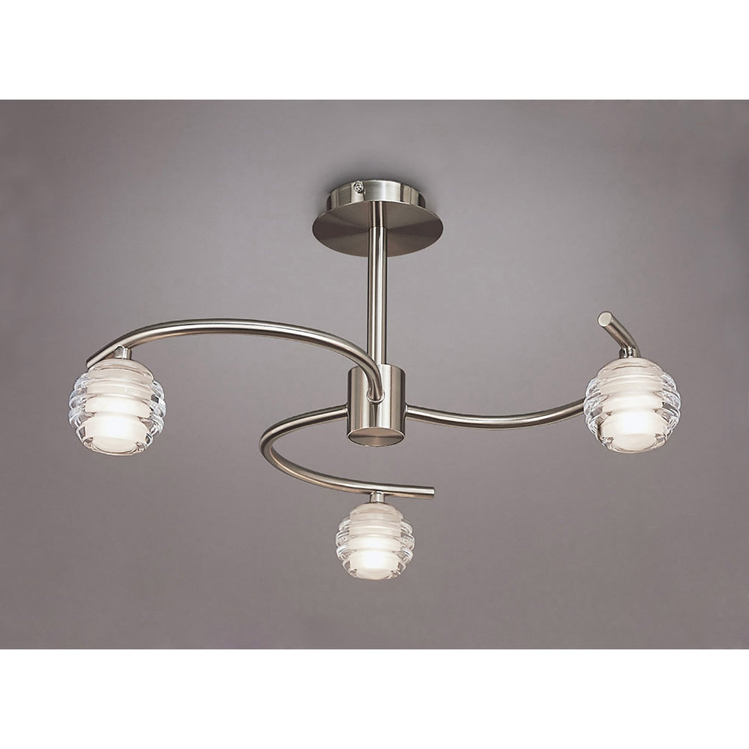 Mantra M8003/1 Sphere Semi Flush 3 Light G9 Satin Nickel