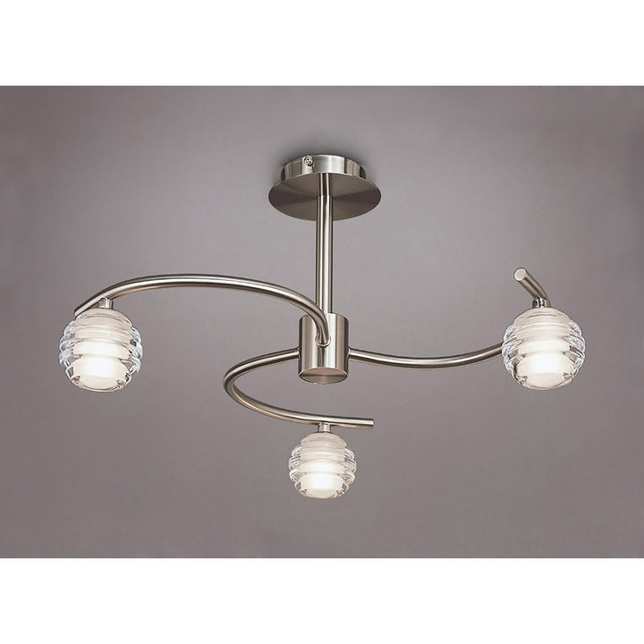 Mantra M8003/1 Sphere Semi Flush 3 Light G9 Satin Nickel