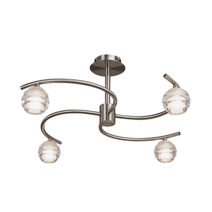 Mantra M8004/1 Sphere Semi Flush 4 Light G9 Satin Nickel