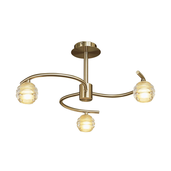 Mantra M8011/1 Sphere Semi Flush 3 Light G9 Antique Brass