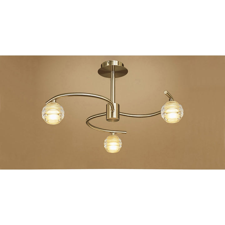 Mantra M8011/1 Sphere Semi Flush 3 Light G9 Antique Brass