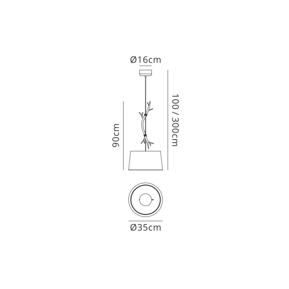 Mantra M6179 Sabina Pendant 35cm Round Imitation wood