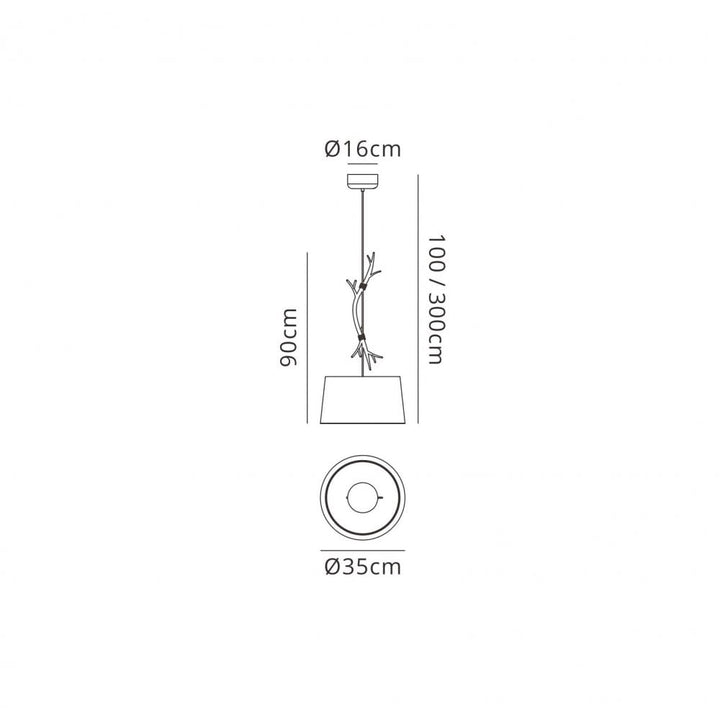 Mantra M6179 Sabina Pendant 35cm Round Imitation wood