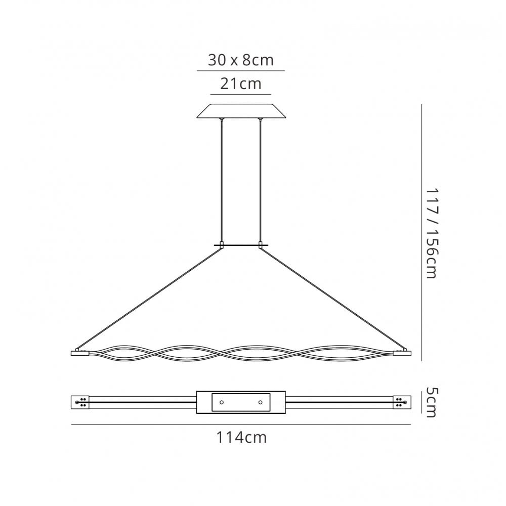 Mantra M5400 Sahara Brown Oxide Pendant LED Brown Oxide White Acrylic