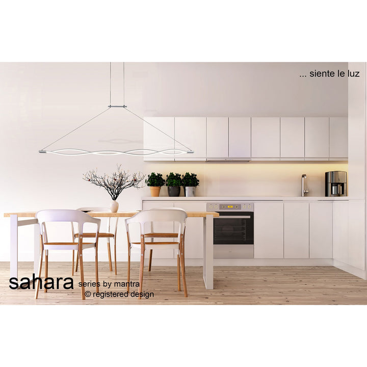 Mantra M4865 Sahara XL Pendant LED Silver Frosted Acrylic Polished Chrome