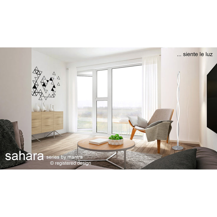 Mantra M4866 Sahara XL Floor Lamp LED Dimmable Silver Frosted Acrylic Polished Chrome