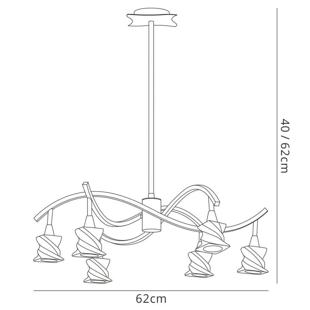 Mantra M3030 Salomon Telescopic Lamp 6 Light G9 Satin Nickel