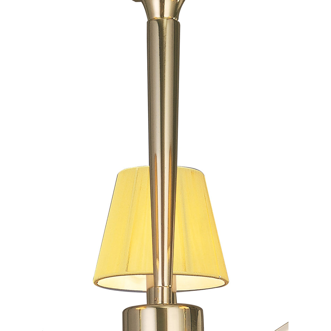 Mantra M0346PB Siena Semi Flush Round 3 Light E14 Polished Brass Amber Cream Shades And Clear Crystal