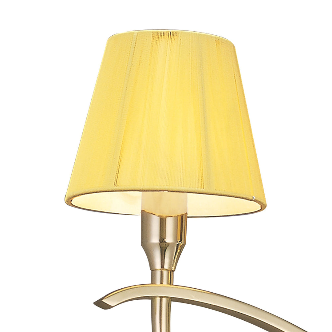 Mantra M0346PB Siena Semi Flush Round 3 Light E14 Polished Brass Amber Cream Shades And Clear Crystal