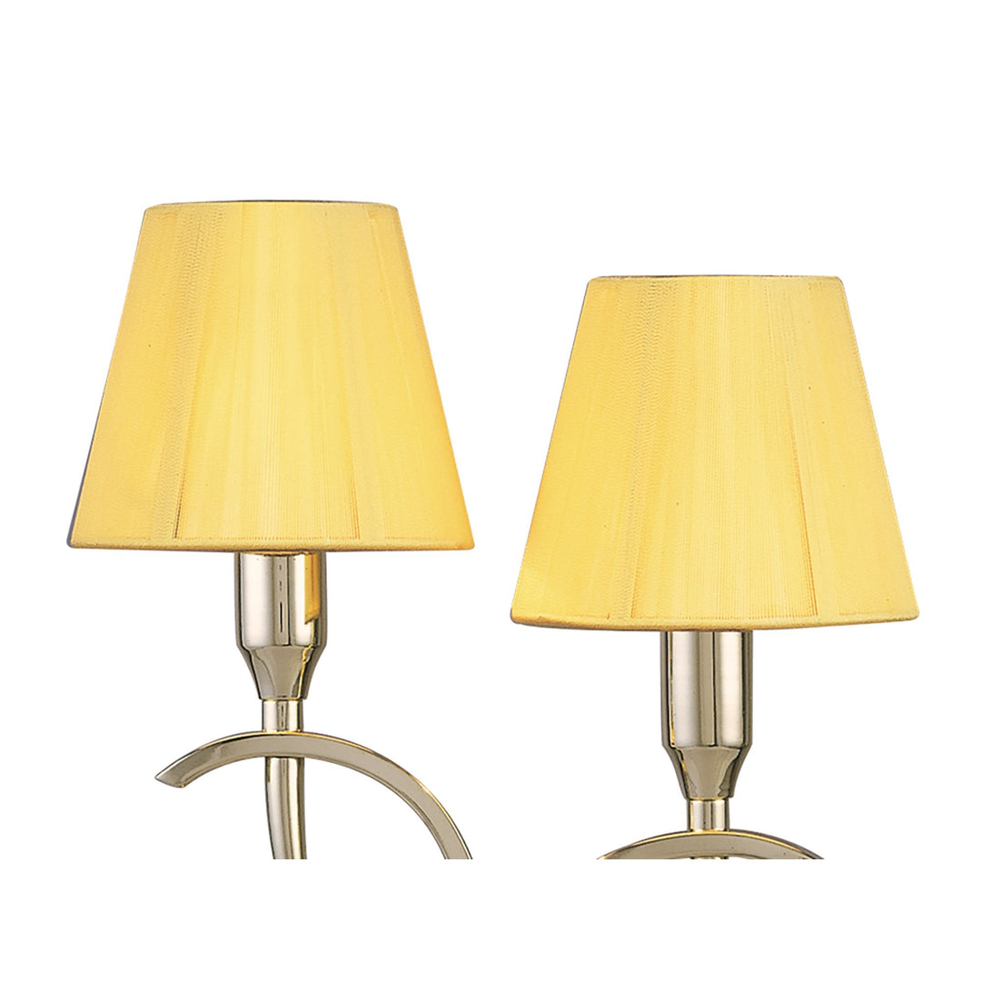 Mantra M0350PB Siena Table Lamp 2 Light E14 Polished Brass Amber Cream Shades And Clear Crystal