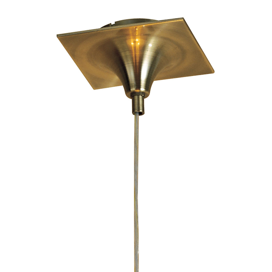 Mantra M0386AB Siena Pendant Round 1 Light E27 Antique Brass Amber Cream Shade And Amber Crystal