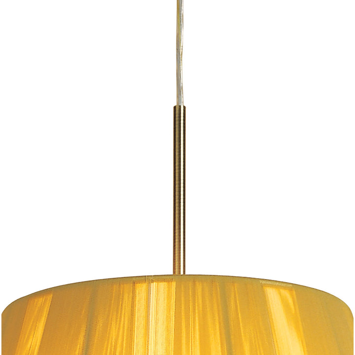 Mantra M0386AB Siena Pendant Round 1 Light E27 Antique Brass Amber Cream Shade And Amber Crystal