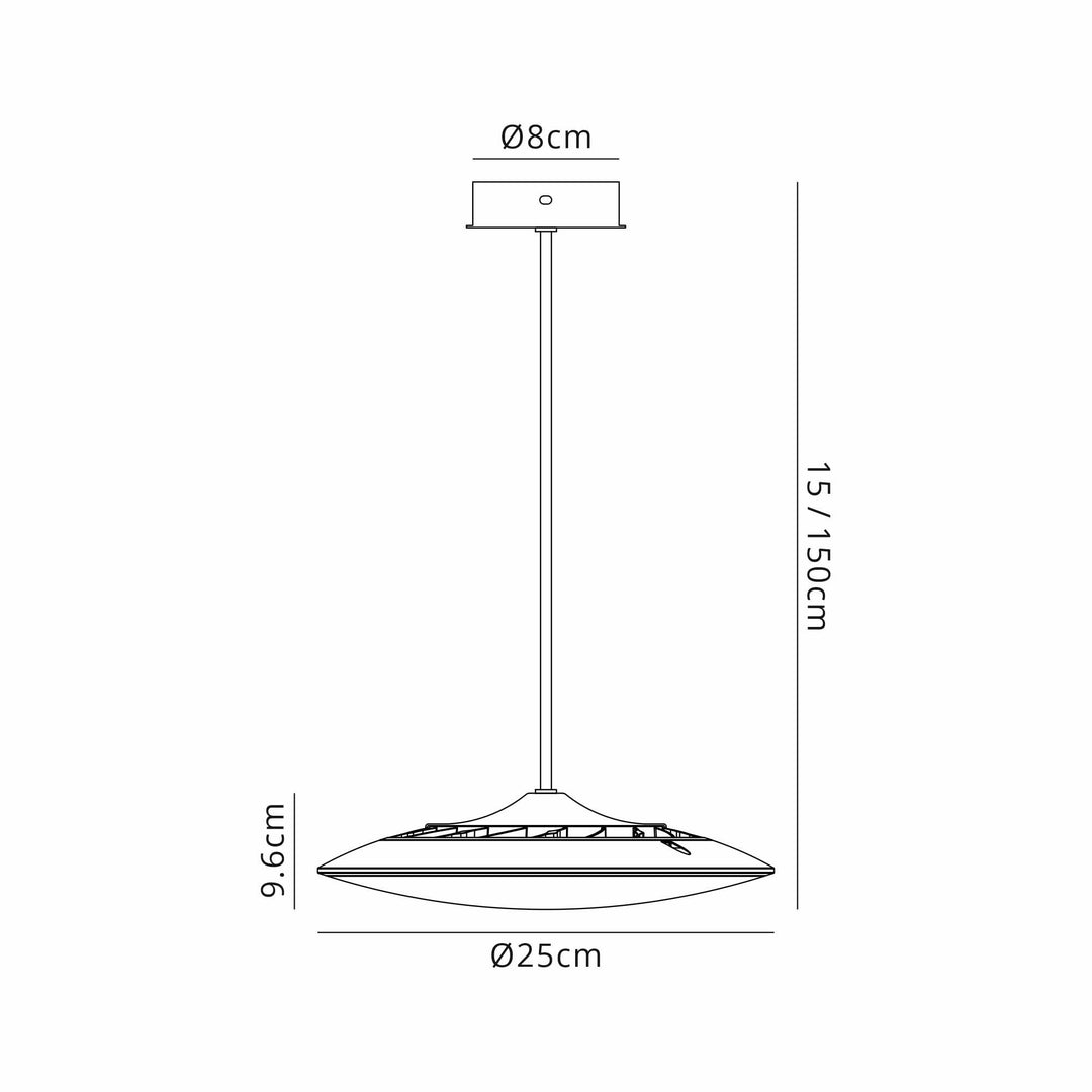 Mantra M8104 Slim LED Pendant 25cm Round 16W LED White