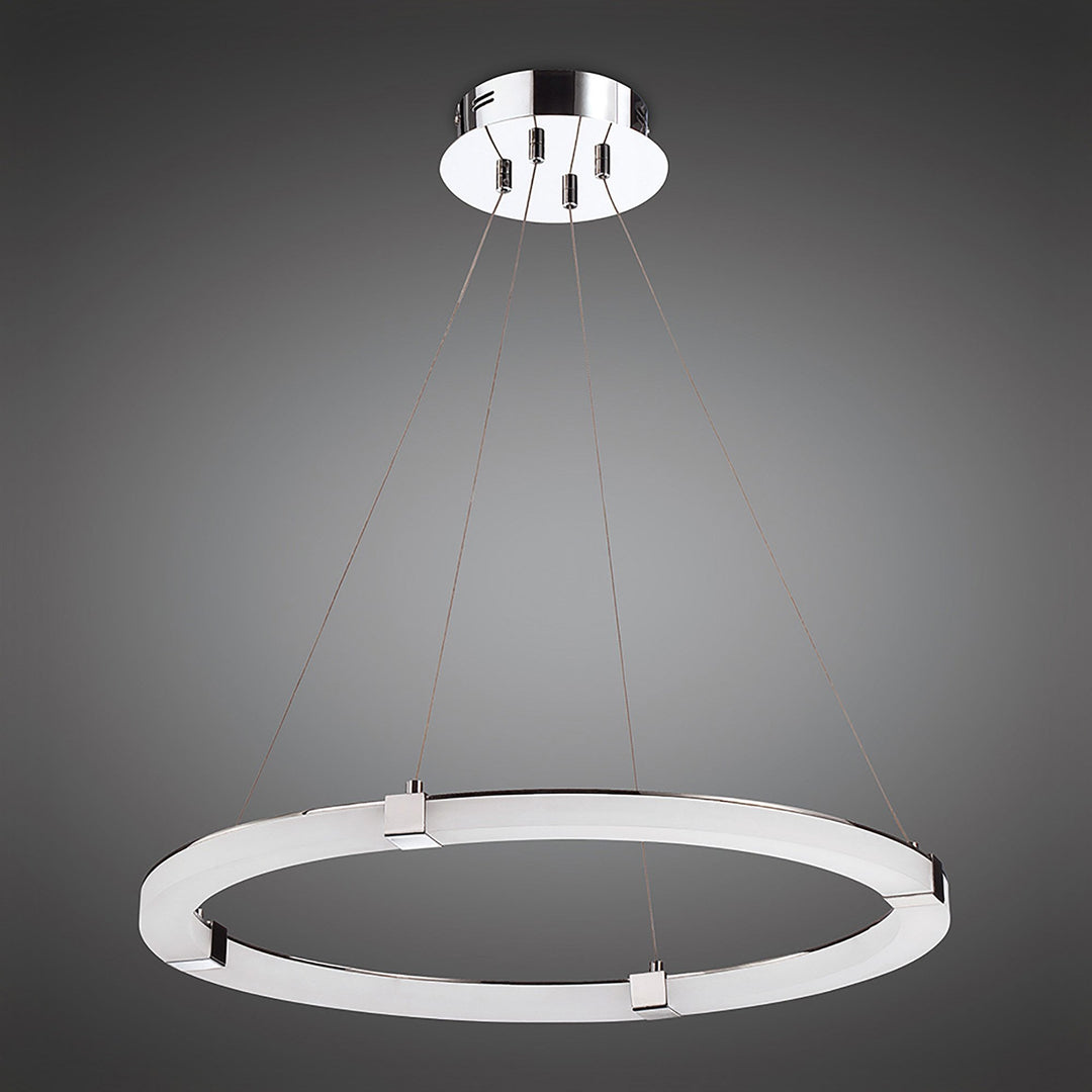 Mantra M8169/1 Taccía Pendant 28W LED Round Polished Chrome/Frosted Acrylic