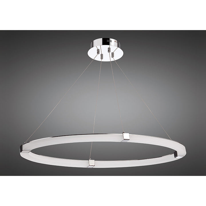 Mantra M8171/1 Taccía Pendant 28W LED Oval Polished Chrome/Frosted Acrylic