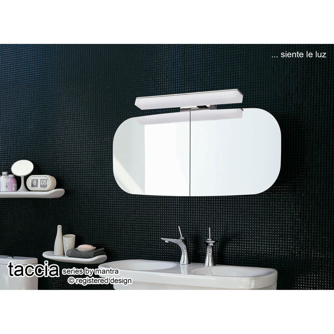 Mantra M8168/1 Taccía Pendant 28W LED Square Polished Chrome/Frosted Acrylic