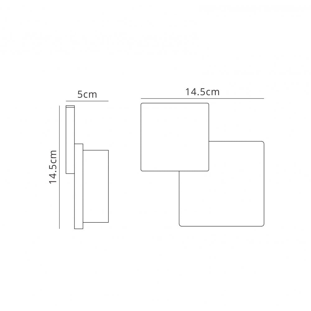 Mantra MC0141 Tahiti Wall Light Squares 5W LED Matt White