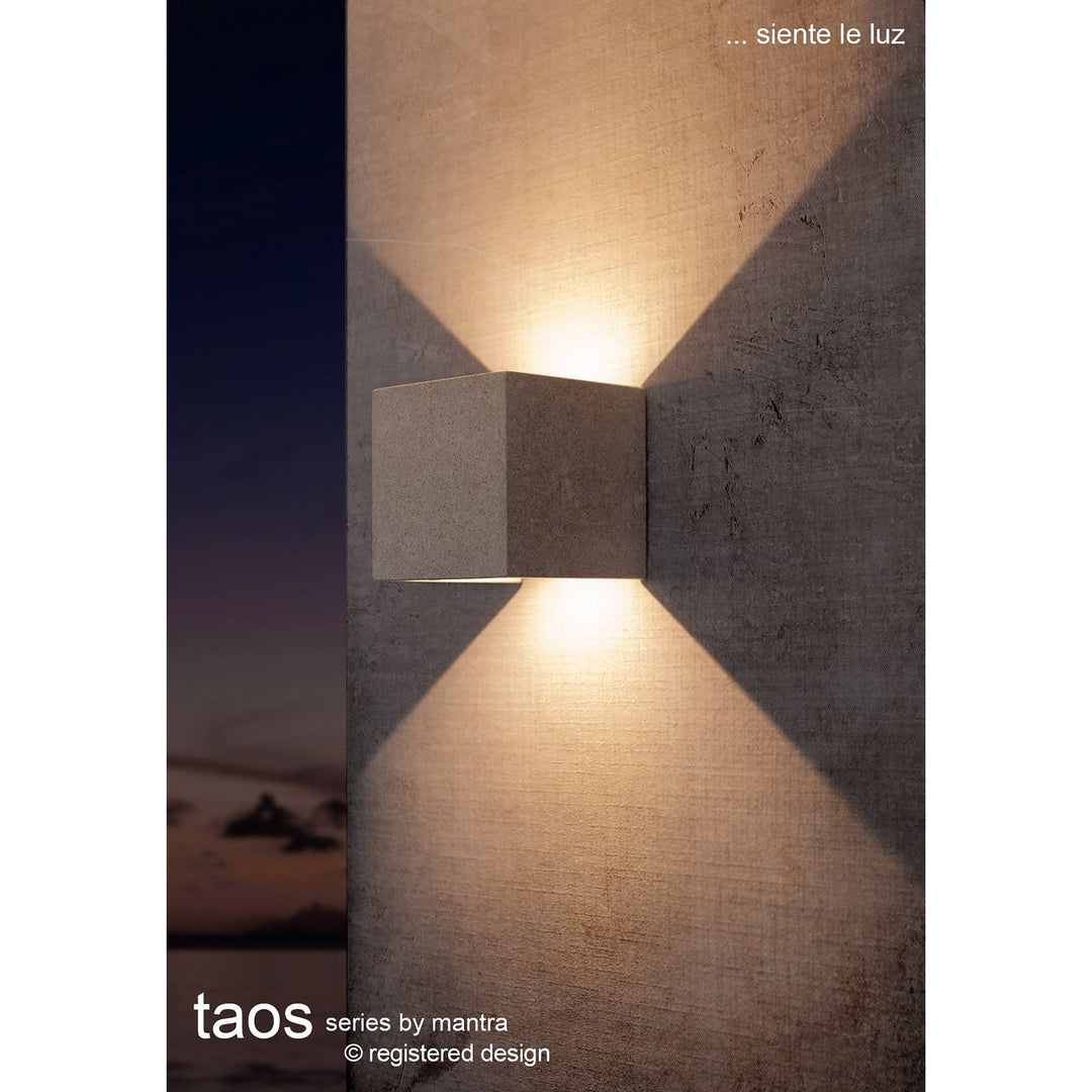 Mantra M7108 Taos Outdoor Wall Lamp 12W LED Dark Grey Cement