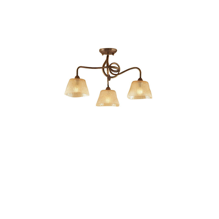 Mantra M39003 Tentacle Ceiling 3 Light E14 Rustic Gold