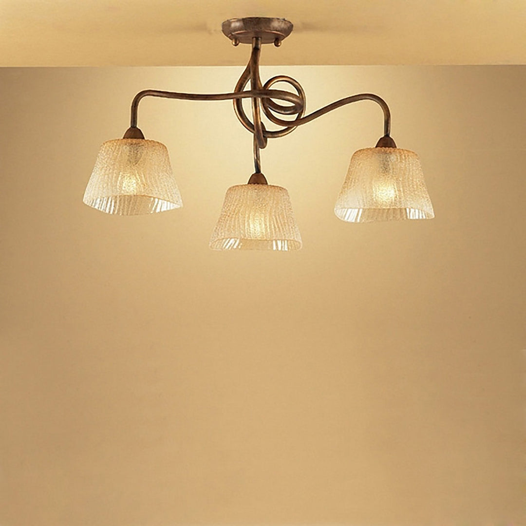 Mantra M39003 Tentacle Ceiling 3 Light E14 Rustic Gold