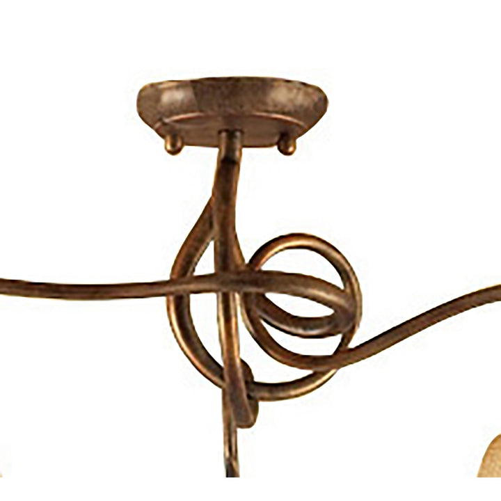 Mantra M39003 Tentacle Ceiling 3 Light E14 Rustic Gold