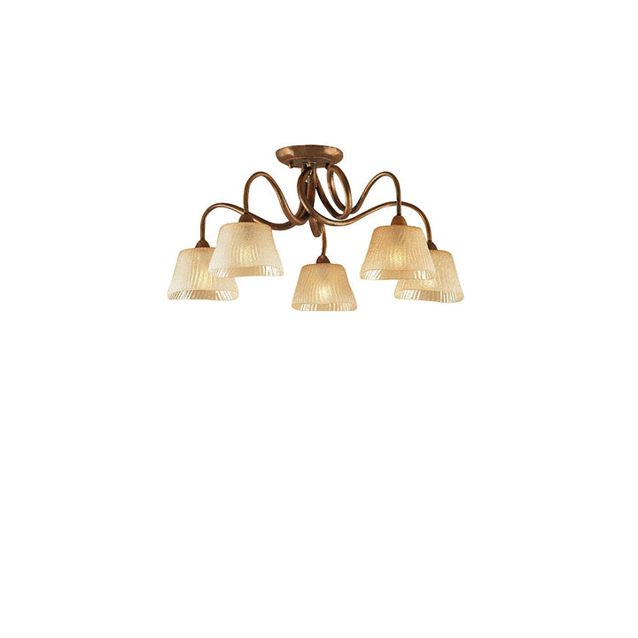 Mantra M39002 Tentacle Ceiling 5 Light E14 Rustic Gold