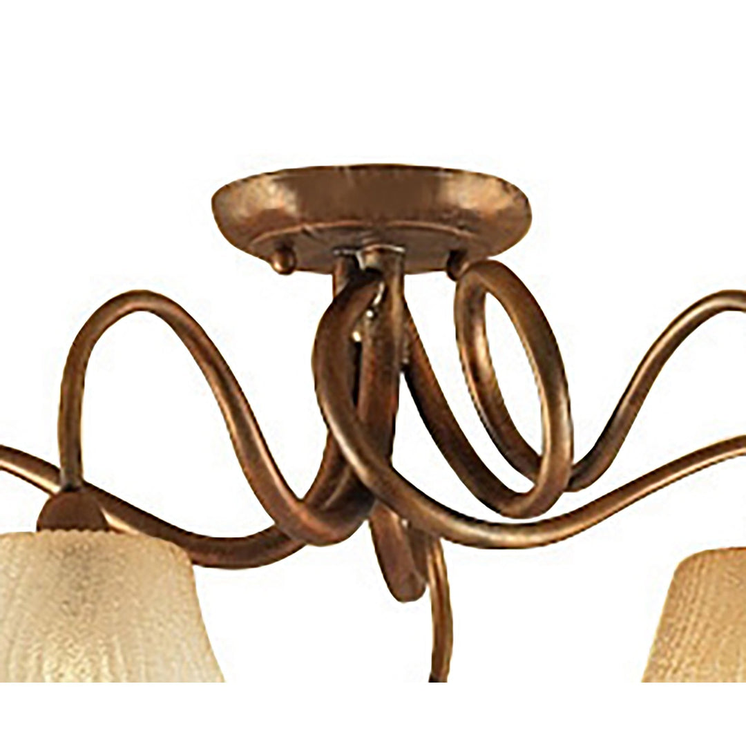 Mantra M39002 Tentacle Ceiling 5 Light E14 Rustic Gold