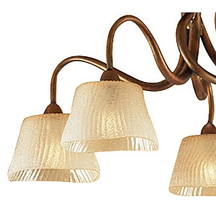 Mantra M39002 Tentacle Ceiling 5 Light E14 Rustic Gold