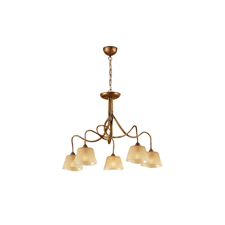 Mantra M39001 Tentacle Pendant 5 Light E14 Rustic Gold