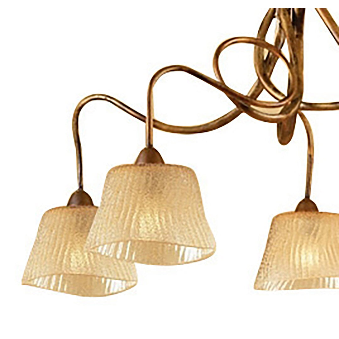 Mantra M39001 Tentacle Pendant 5 Light E14 Rustic Gold