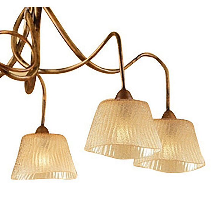 Mantra M39001 Tentacle Pendant 5 Light E14 Rustic Gold