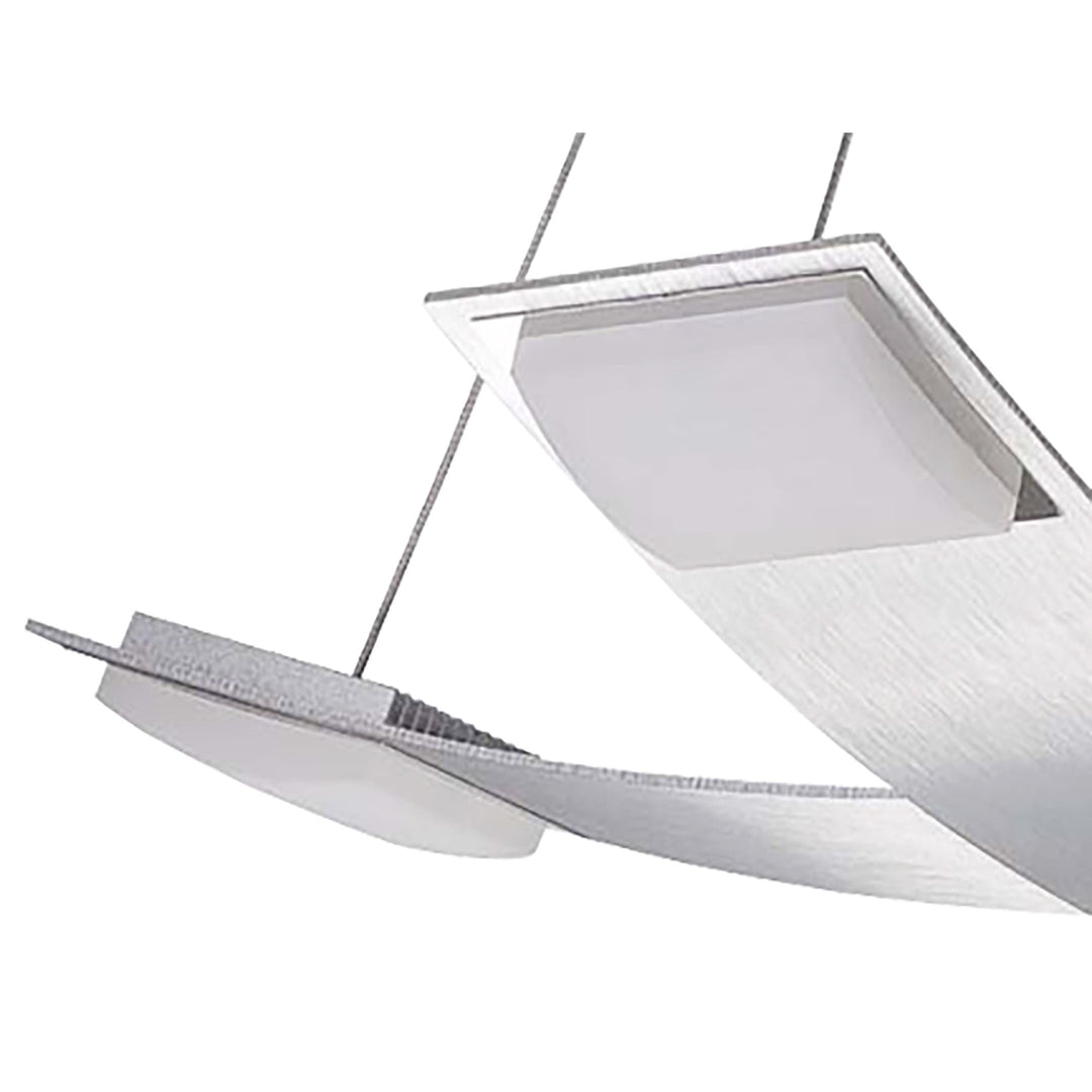 Mantra M8331/1 Thea Square Pendant 4 Light 28W LED Satin Aluminium/Frosted Acrylic