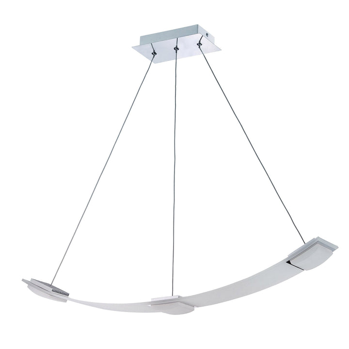 Mantra M8330/1 Thea Linear Pendant 3 Light 21W LED Satin Aluminium Frosted Acrylic