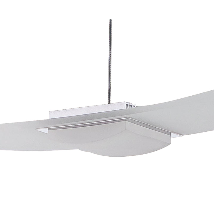 Mantra M8330/1 Thea Linear Pendant 3 Light 21W LED Satin Aluminium Frosted Acrylic